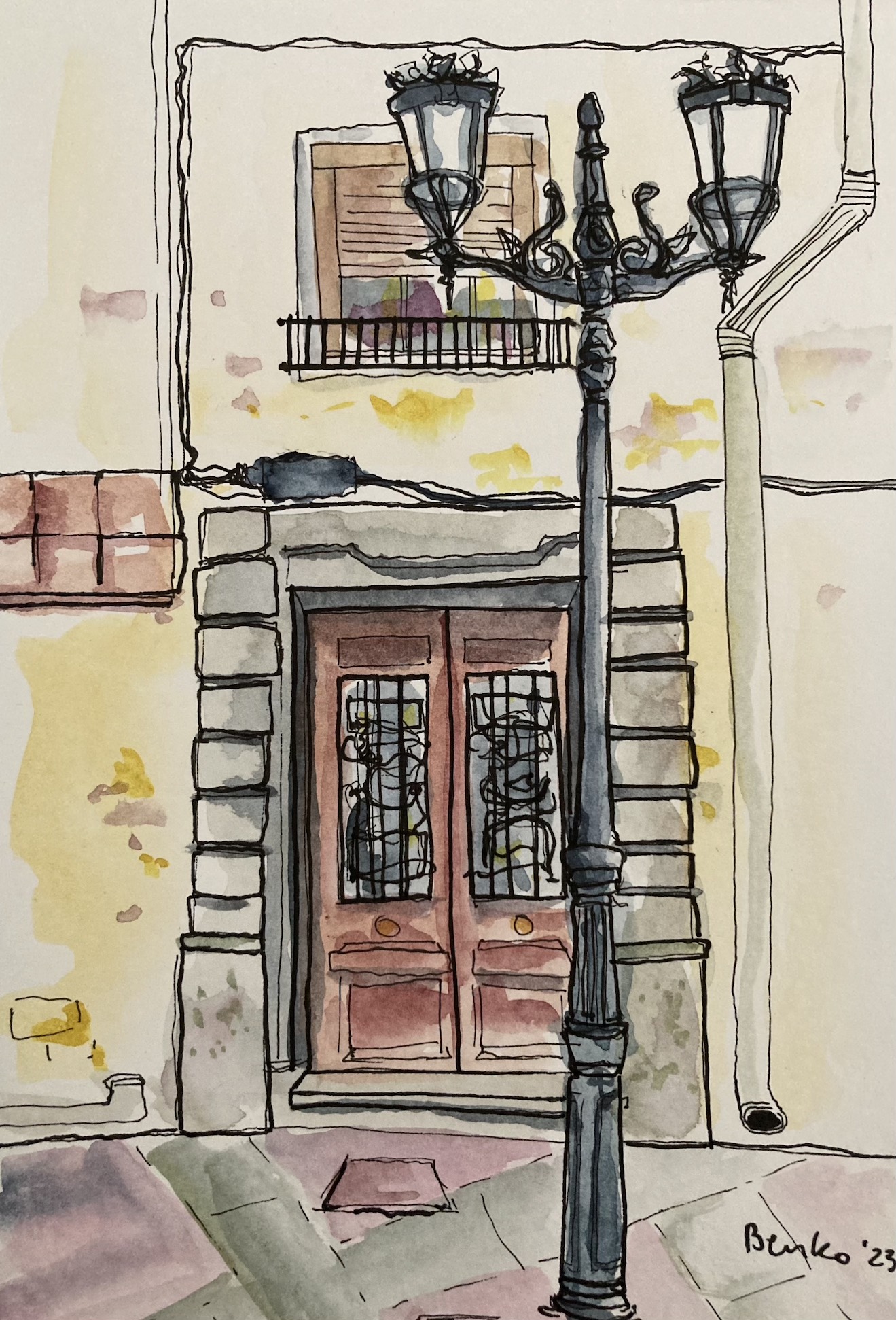 Sketch of an alley leading to la Explanada